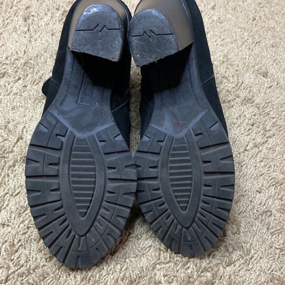 White Mountain Women Black Suede Leather Zip Up Ruching Style Bootie Size 8.5 - Picture 8 of 11